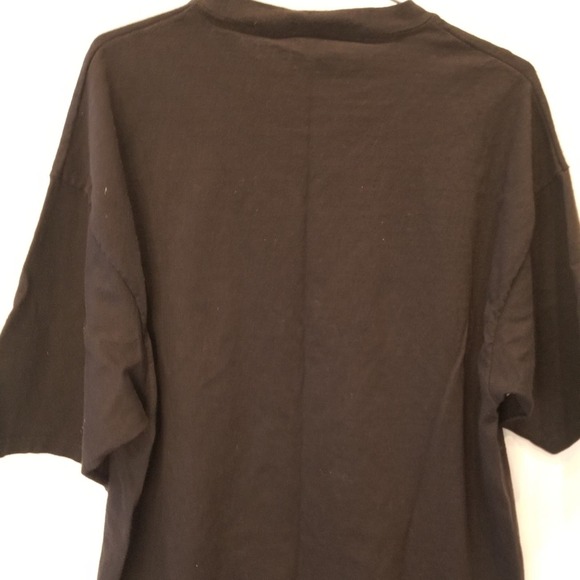 Vintage 90's Scared Guy Black Cotton Embroidered Tee Size XXL - Picture 9 of 10